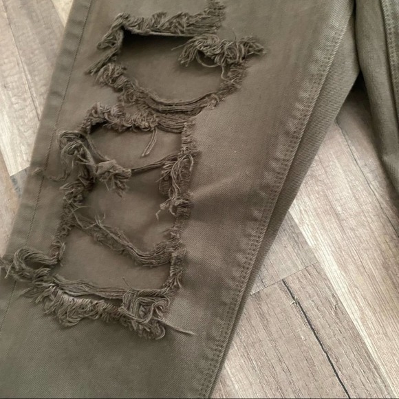 Lucky Brand Bridgette High Rise Skinny Jeans Distress Green Size 8/29 - Picture 12 of 16
